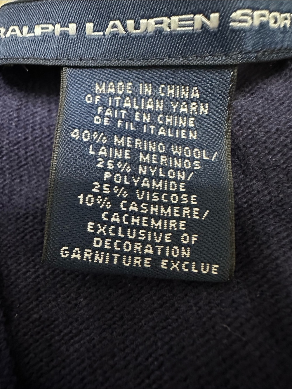 Polo by Ralph Lauren Navy V-Neck Sweater - Picture 4 of 5